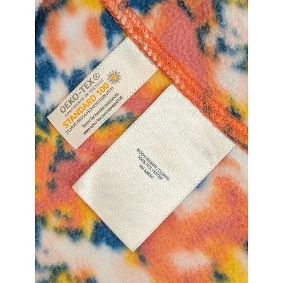 Lands End Women's Plus Size 3X 1/4 Zip Fleece Multicolor Orange Pink Blue Floral - Picture 7 of 8